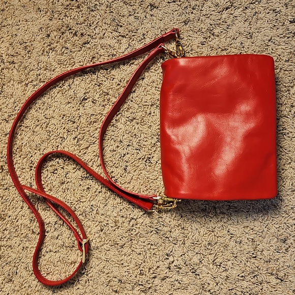 New Ginuwine Leather Viola Castellani Milano Red Crossbody - Picture 6 of 7